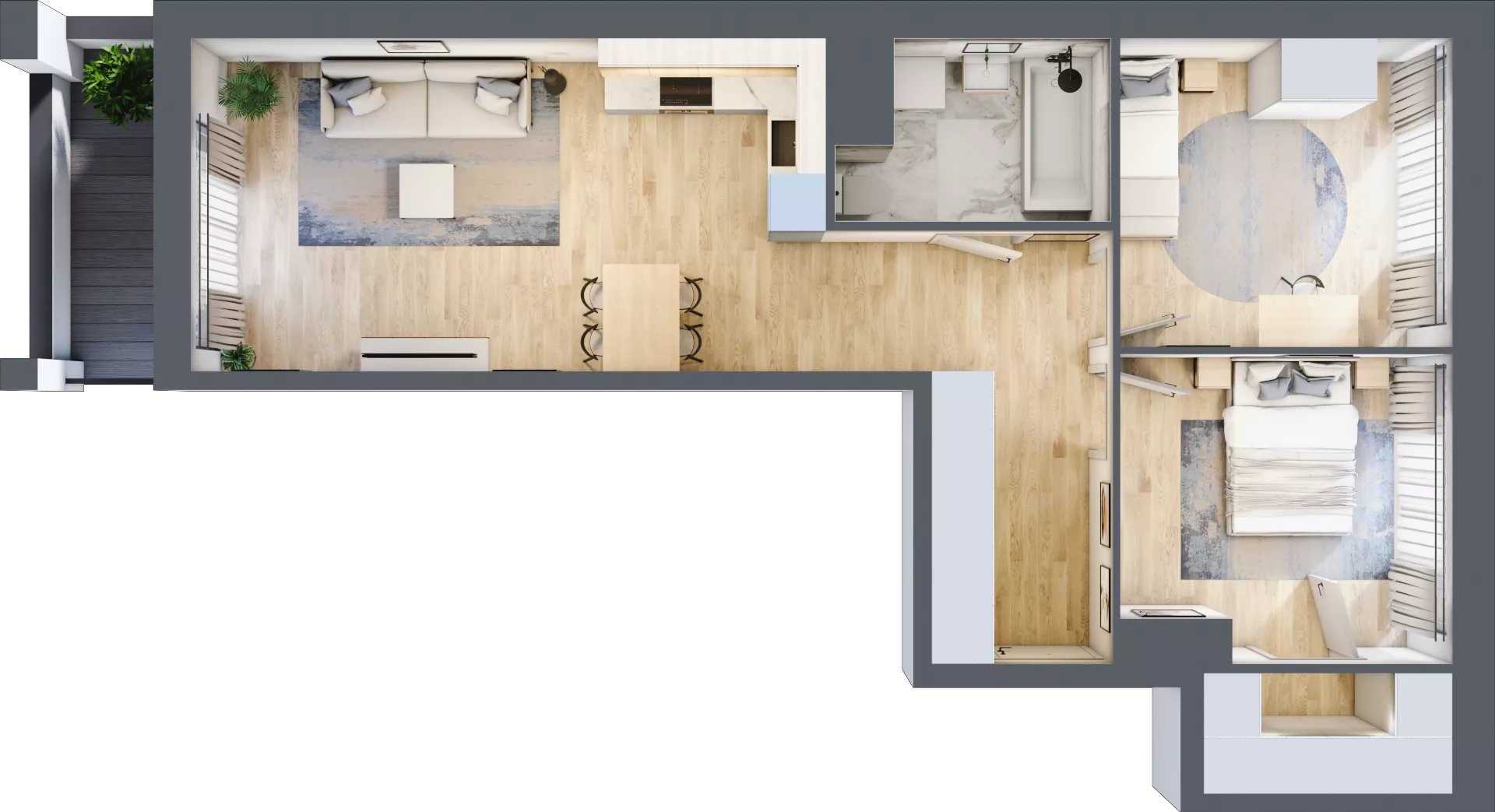 3 pokoje, mieszkanie 64,08 m², piętro 6, oferta nr 1BE0604, Awangarda Mogilska, Kraków, Prądnik Czerwony, Rakowice, ul. Mogilska 126