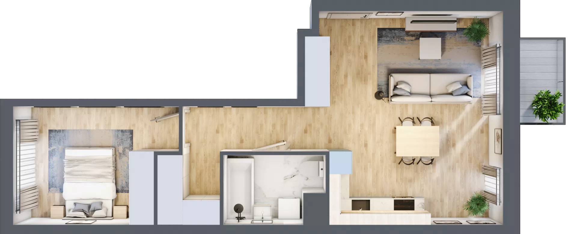 2 pokoje, mieszkanie 52,35 m², piętro 3, oferta nr 1BA0305, Awangarda Mogilska, Kraków, Prądnik Czerwony, Rakowice, ul. Mogilska 126