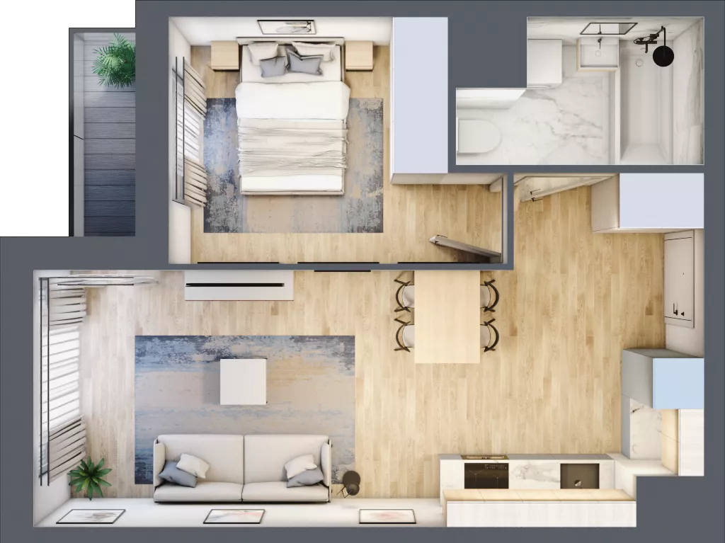 2 pokoje, mieszkanie 41,04 m², piętro 11, oferta nr 1BD1102, Awangarda Mogilska, Kraków, Prądnik Czerwony, Rakowice, ul. Mogilska 126
