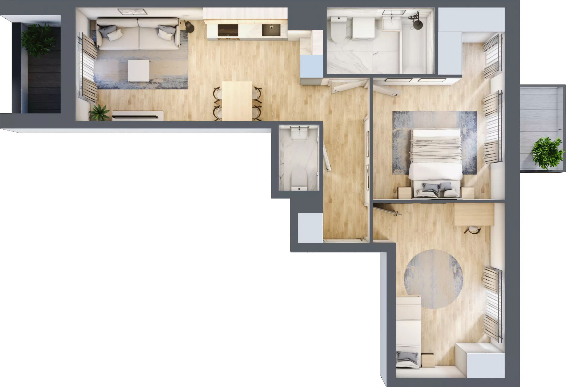 3 pokoje, apartament 60,36 m², piętro 4, oferta nr 1BB0401, Awangarda Mogilska, Kraków, Prądnik Czerwony, Rakowice, ul. Mogilska 126