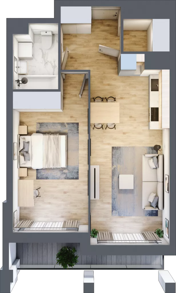 2 pokoje, mieszkanie 50,27 m², piętro 8, oferta nr 1BC0802, Awangarda Mogilska, Kraków, Prądnik Czerwony, Rakowice, ul. Mogilska 126