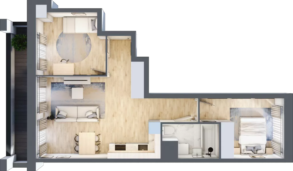 3 pokoje, mieszkanie 57,92 m², piętro 4, oferta nr 1BC0401, Awangarda Mogilska, Kraków, Prądnik Czerwony, Rakowice, ul. Mogilska 126
