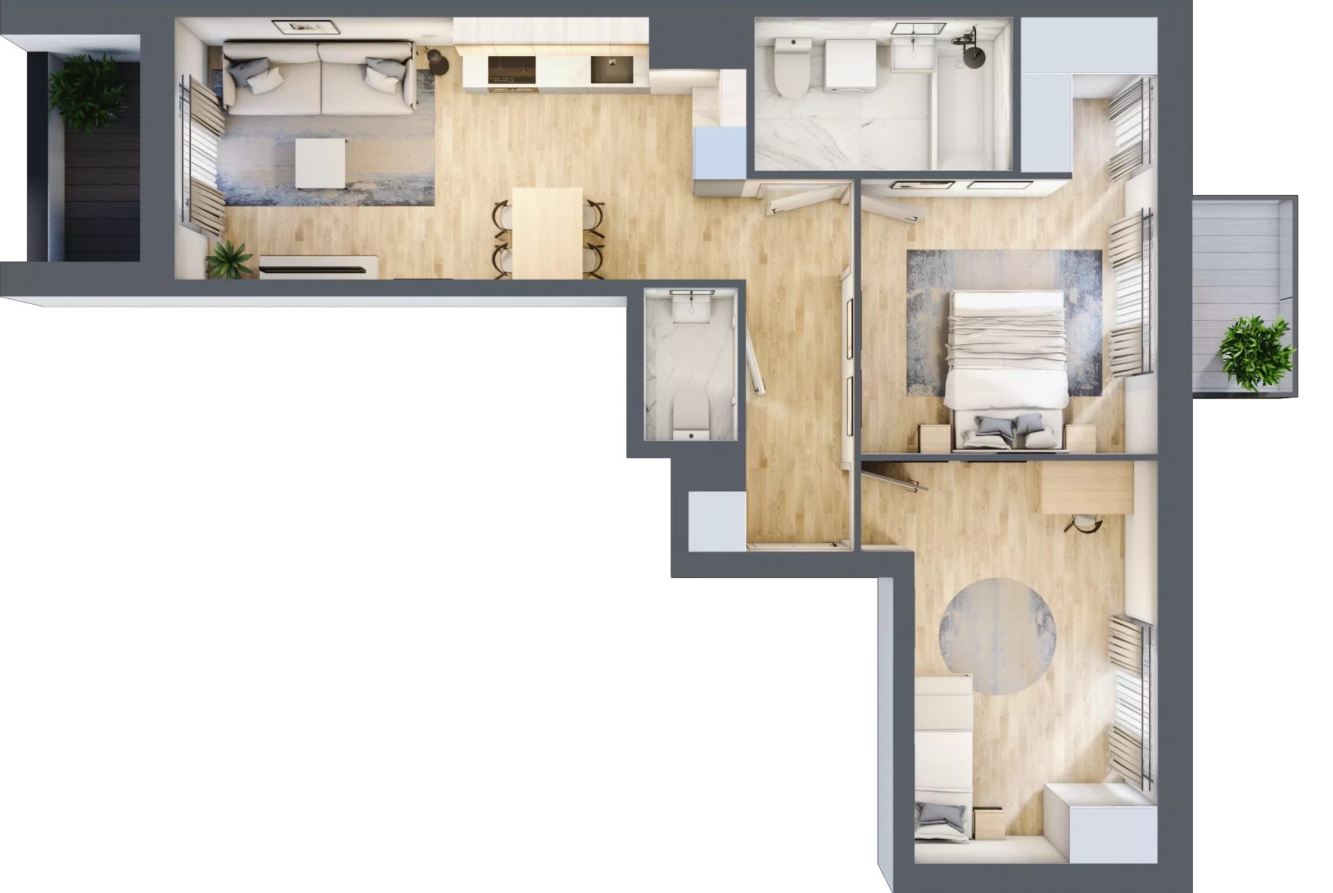 3 pokoje, mieszkanie 58,85 m², piętro 2, oferta nr 1BB0201, Awangarda Mogilska, Kraków, Prądnik Czerwony, Rakowice, ul. Mogilska 126