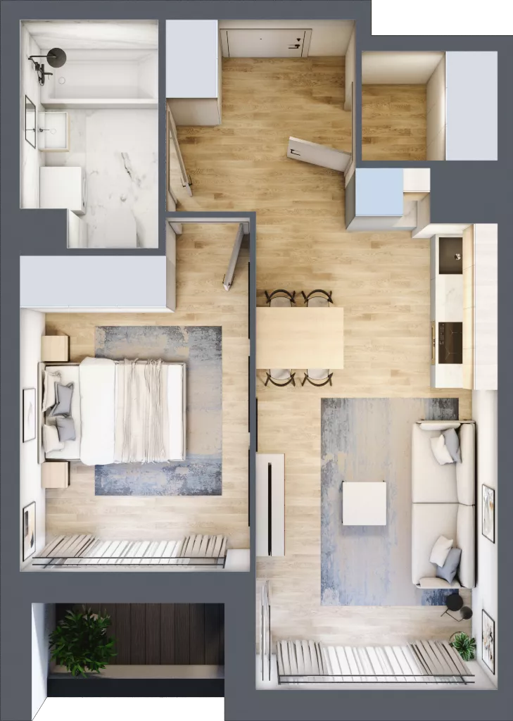 2 pokoje, mieszkanie 44,06 m², piętro 8, oferta nr 1BB0805, Awangarda Mogilska, Kraków, Prądnik Czerwony, Rakowice, ul. Mogilska 126
