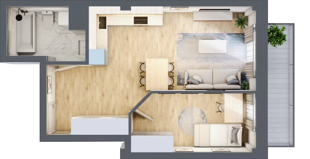 2 pokoje, mieszkanie 44,16 m², piętro 8, oferta nr 58, Osiedle Słoneczna, Marki, ul. Słoneczna / Promienna