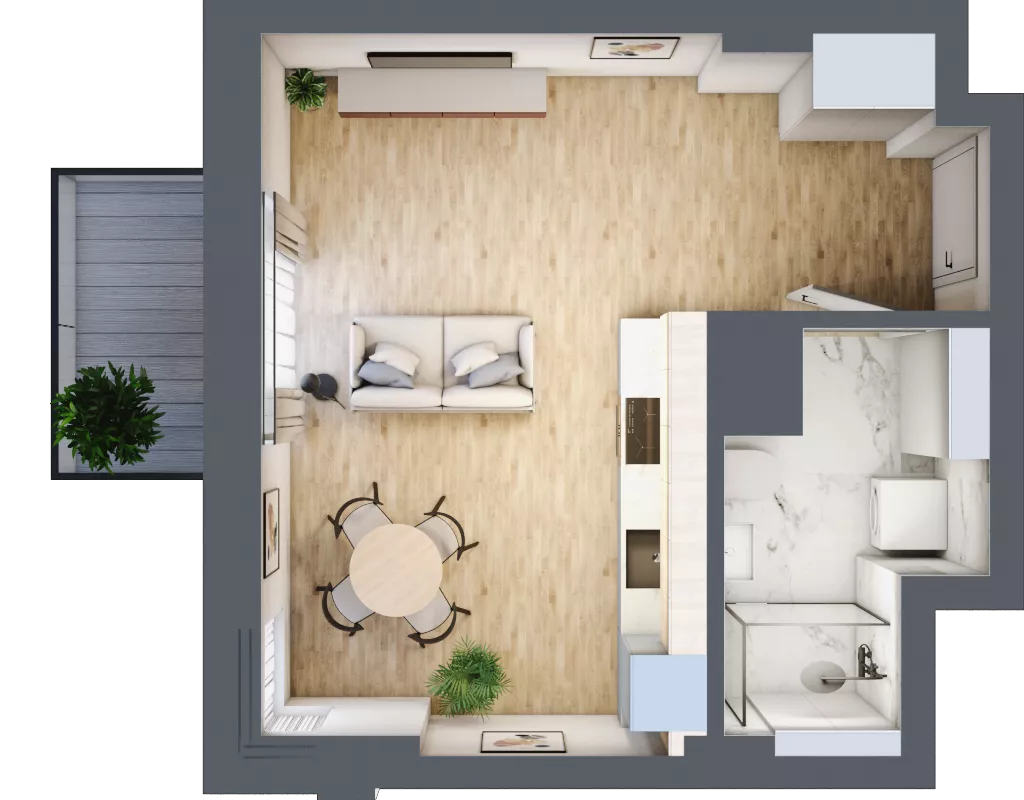1 pokój, mieszkanie 29,78 m², parter, oferta nr 6, Osiedle Słoneczna, Marki, ul. Słoneczna / Promienna
