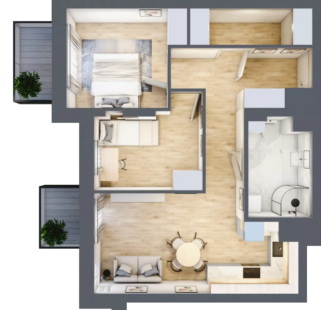 3 pokoje, mieszkanie 56,55 m², parter, oferta nr 7, Osiedle Słoneczna, Marki, ul. Słoneczna / Promienna