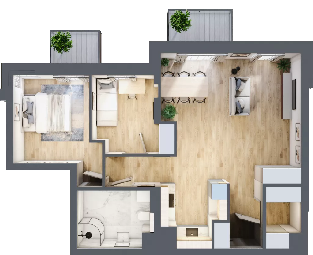 3 pokoje, mieszkanie 67,49 m², piętro 1, oferta nr 15, Osiedle Słoneczna, Marki, ul. Słoneczna / Promienna