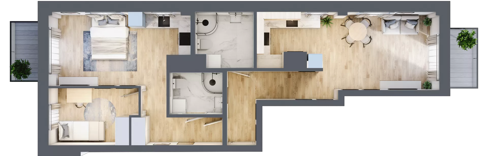 3 pokoje, mieszkanie 71,10 m², piętro 2, oferta nr 16, Osiedle Słoneczna, Marki, ul. Słoneczna / Promienna