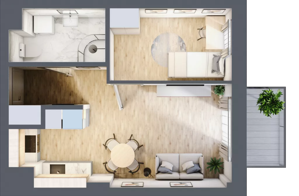 2 pokoje, mieszkanie 35,30 m², piętro 4, oferta nr 35, Osiedle Słoneczna, Marki, ul. Słoneczna / Promienna