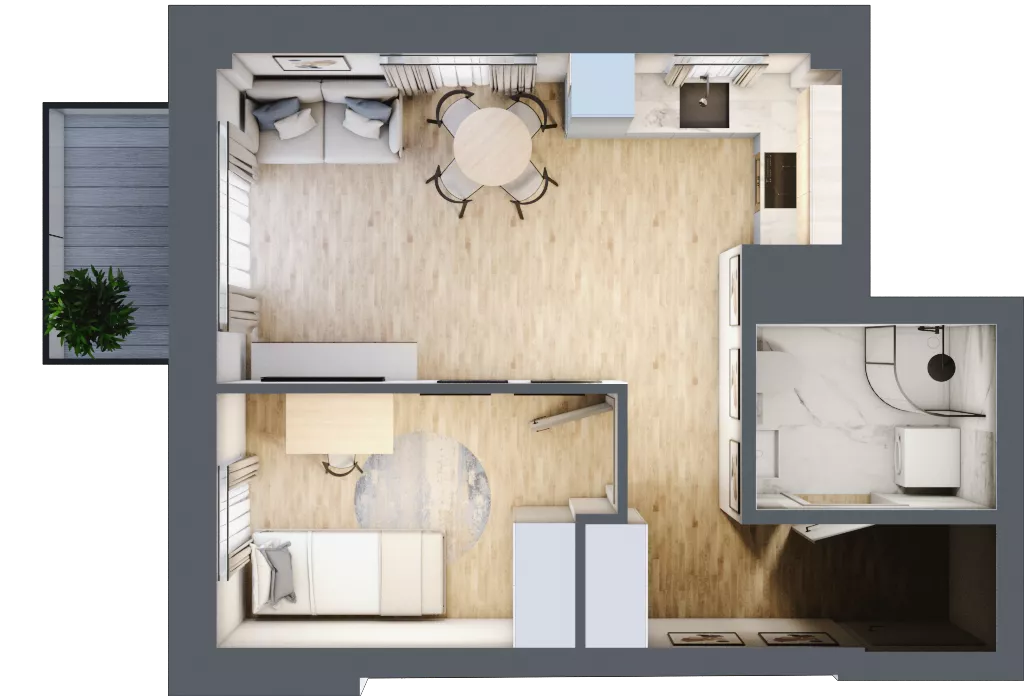 2 pokoje, mieszkanie 35,96 m², piętro 6, oferta nr 50, Osiedle Słoneczna, Marki, ul. Słoneczna / Promienna