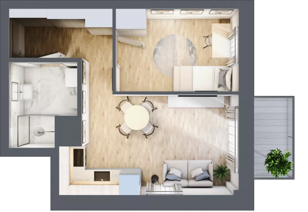 2 pokoje, mieszkanie 33,71 m², piętro 7, oferta nr 65, Osiedle Słoneczna, Marki, ul. Słoneczna / Promienna
