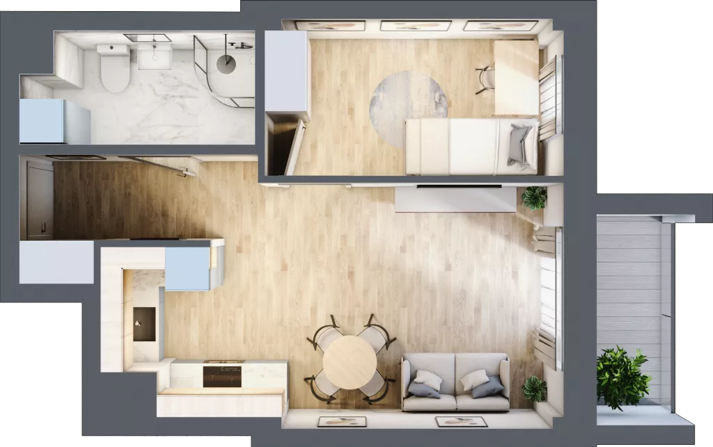 2 pokoje, mieszkanie 36,94 m², piętro 8, oferta nr 72, Osiedle Słoneczna, Marki, ul. Słoneczna / Promienna