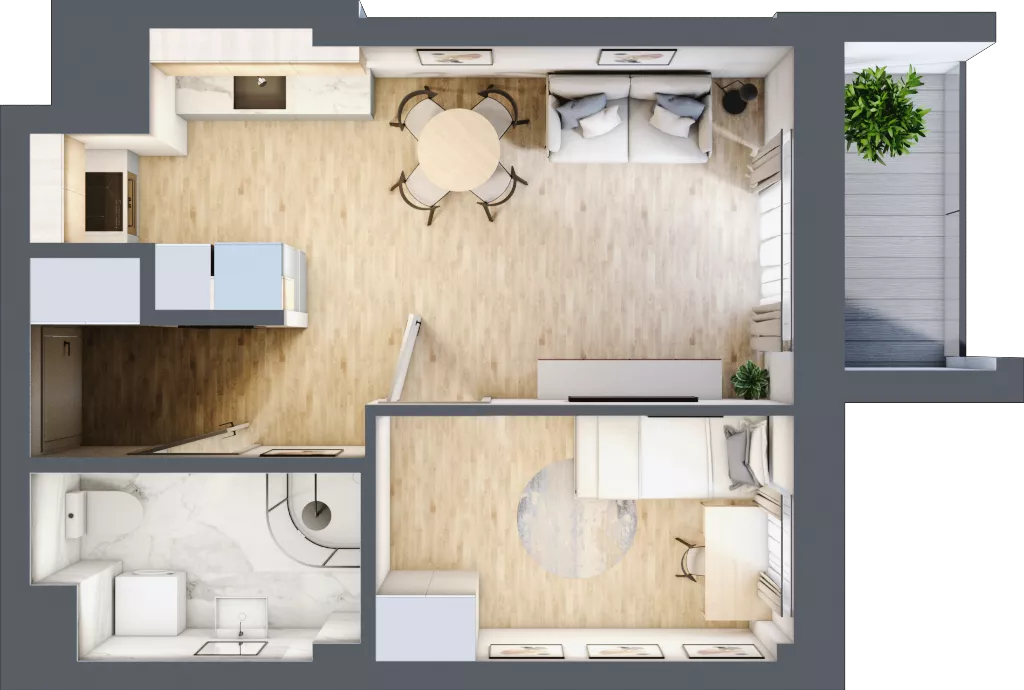 2 pokoje, mieszkanie 34,96 m², piętro 8, oferta nr 73, Osiedle Słoneczna, Marki, ul. Słoneczna / Promienna