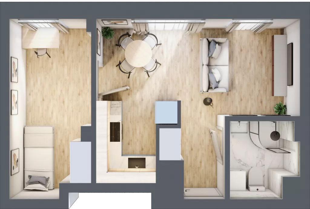 2 pokoje, mieszkanie 33,99 m², piętro 8, oferta nr 77, Osiedle Słoneczna, Marki, ul. Słoneczna / Promienna