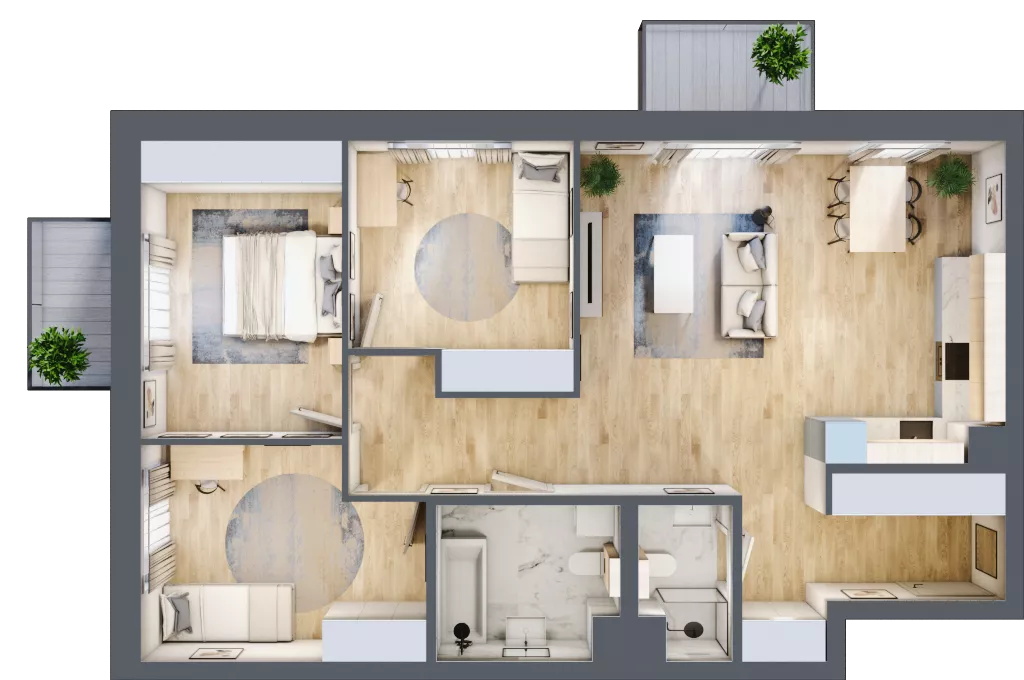 4 pokoje, mieszkanie 86,68 m², piętro 1, oferta nr I20, Osiedle Natura Life - Etap II, Łomianki, ul. Wiślana