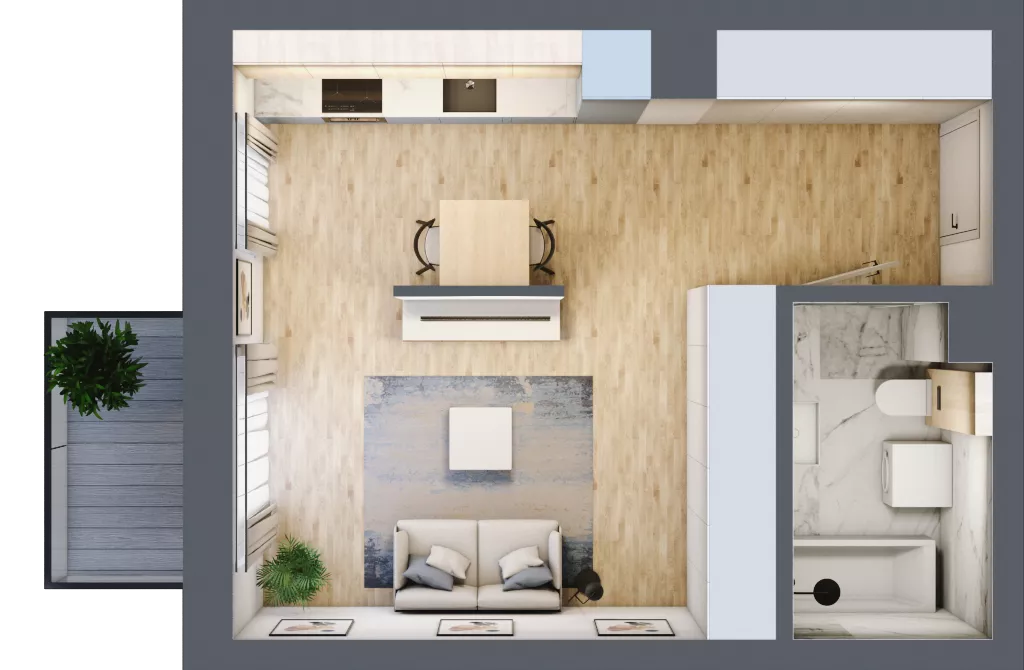 1 pokój, mieszkanie 34,01 m², piętro 2, oferta nr J28, Osiedle Natura Life - Etap II, Łomianki, ul. Wiślana