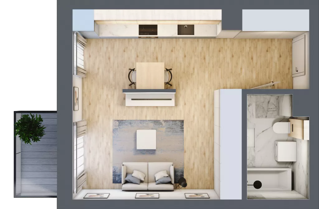 1 pokój, mieszkanie 34,05 m², piętro 3, oferta nr K44, Osiedle Natura Life - Etap II, Łomianki, ul. Wiślana