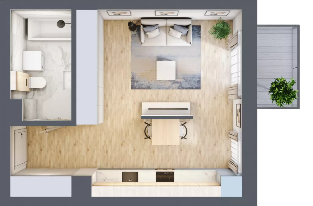 1 pokój, mieszkanie 34,47 m², piętro 1, oferta nr K16, Osiedle Natura Life - Etap II, Łomianki, ul. Wiślana