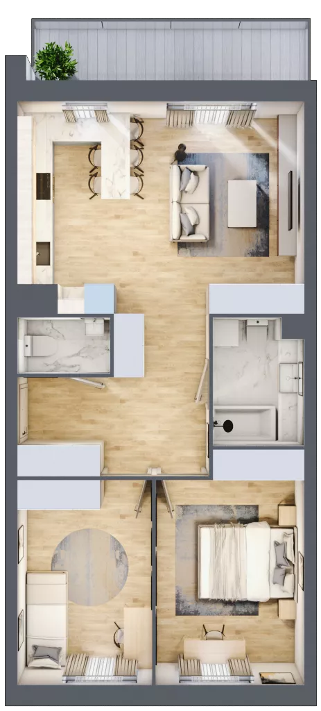 3 pokoje, mieszkanie 63,85 m², piętro 1, oferta nr 26, Zalesie, Ignatki-Osiedle, ul. Leśna