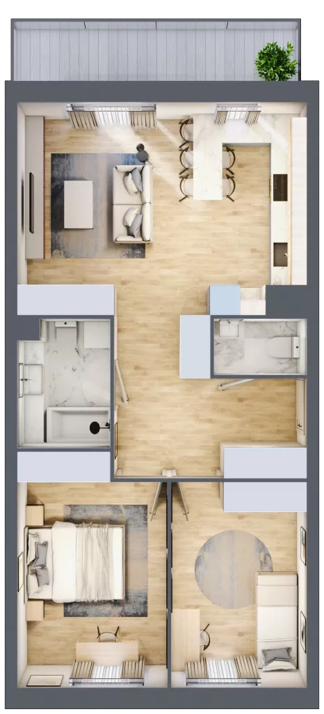 3 pokoje, mieszkanie 64,18 m², piętro 1, oferta nr 37, Zalesie, Ignatki-Osiedle, ul. Leśna