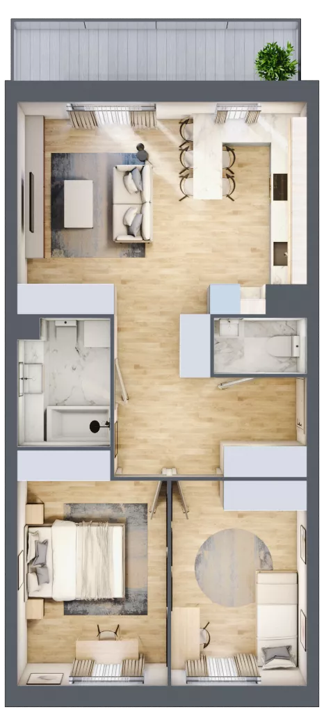 3 pokoje, mieszkanie 64,18 m², piętro 3, oferta nr 47, Zalesie, Ignatki-Osiedle, ul. Leśna