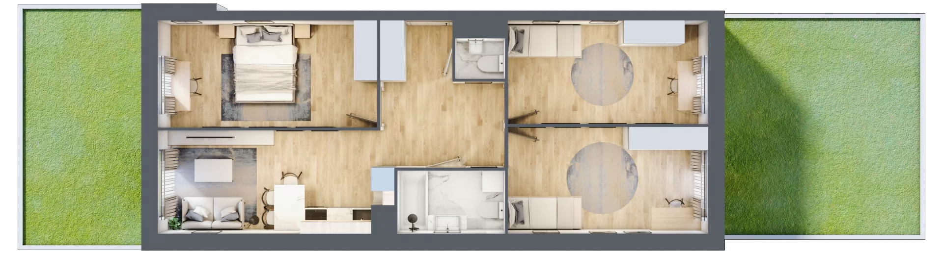 4 pokoje, mieszkanie 72,45 m², parter, oferta nr 51, Zalesie, Ignatki-Osiedle, ul. Leśna