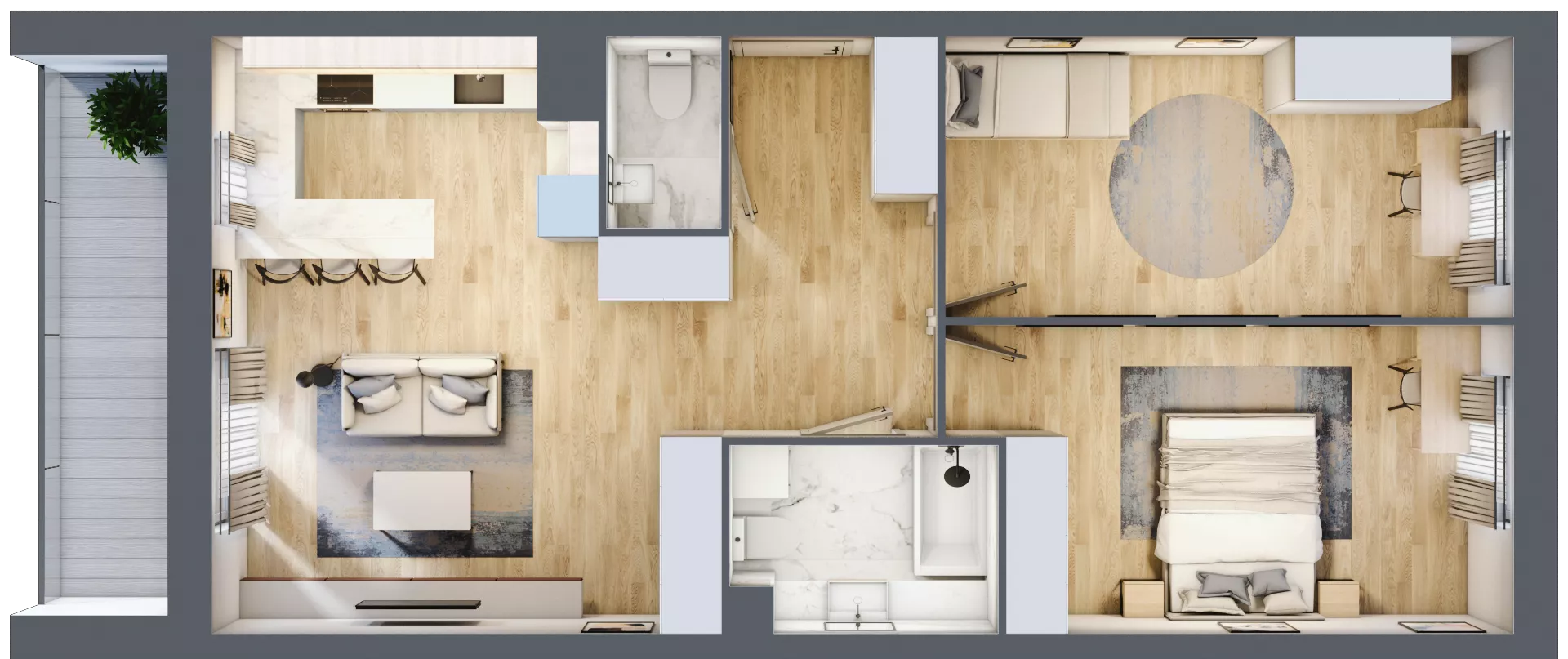 3 pokoje, mieszkanie 68,90 m², piętro 1, oferta nr 56, Zalesie, Ignatki-Osiedle, ul. Leśna