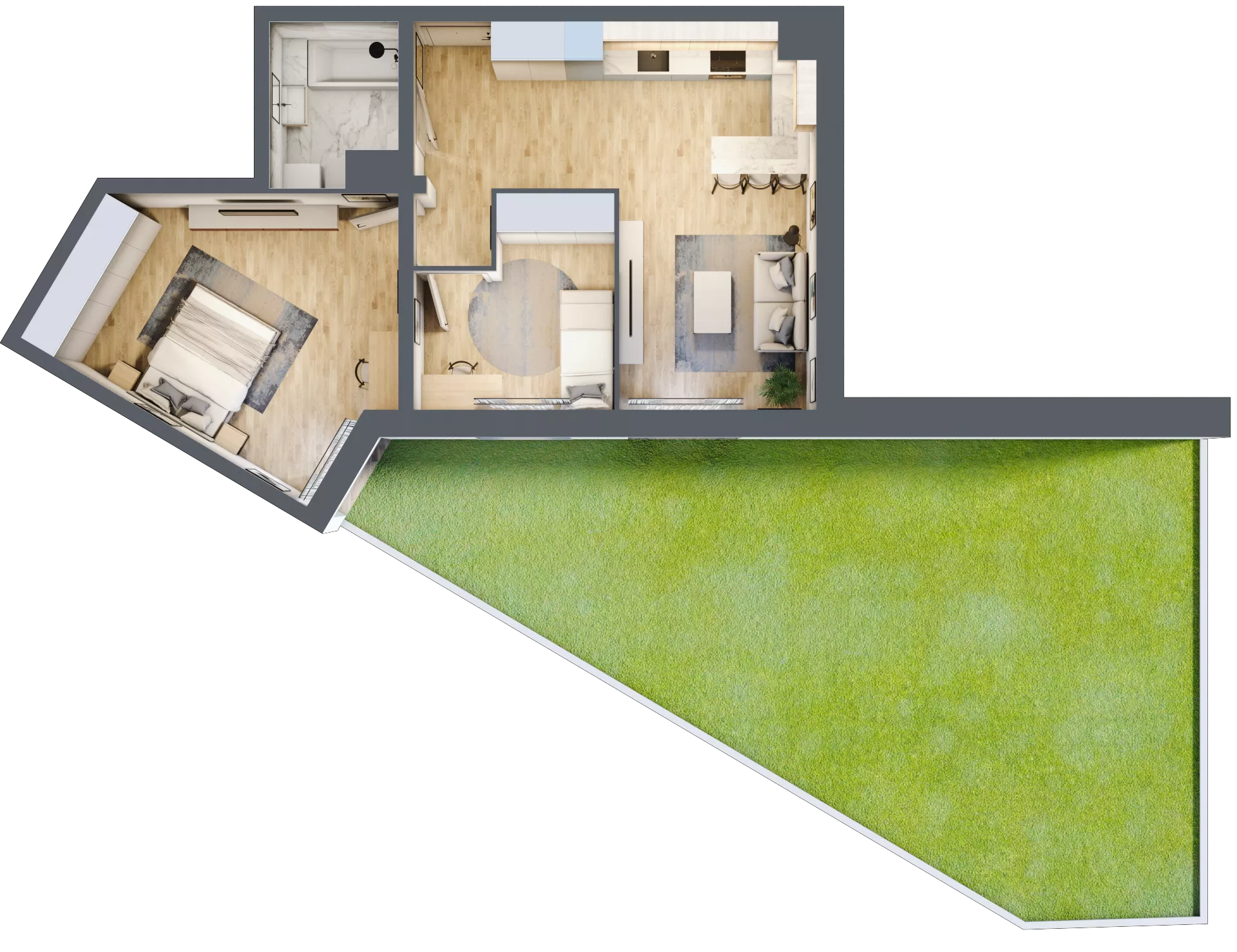 3 pokoje, mieszkanie 60,88 m², parter, oferta nr B3/55, Huzar B3, Białystok, Bacieczki, ul. Hugona Kołłątaja / kpt. Kazimierza Kamieńskiego