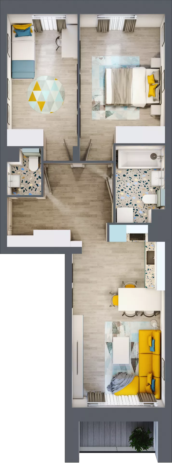 3 pokoje, mieszkanie 61,37 m², piętro 1, oferta nr 29, Apart Warszawska, Białystok, Piasta II, ul. Warszawska/ Piastowska