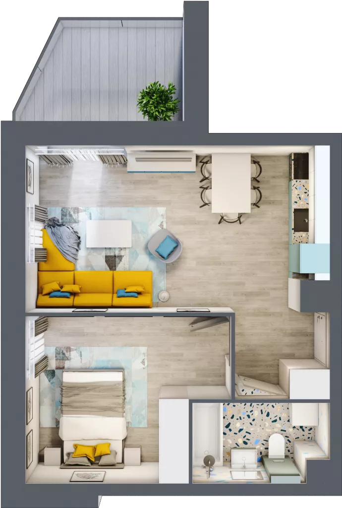 2 pokoje, mieszkanie 39,75 m², piętro 2, oferta nr 9, Apart Warszawska, Białystok, Piasta II, ul. Warszawska/ Piastowska