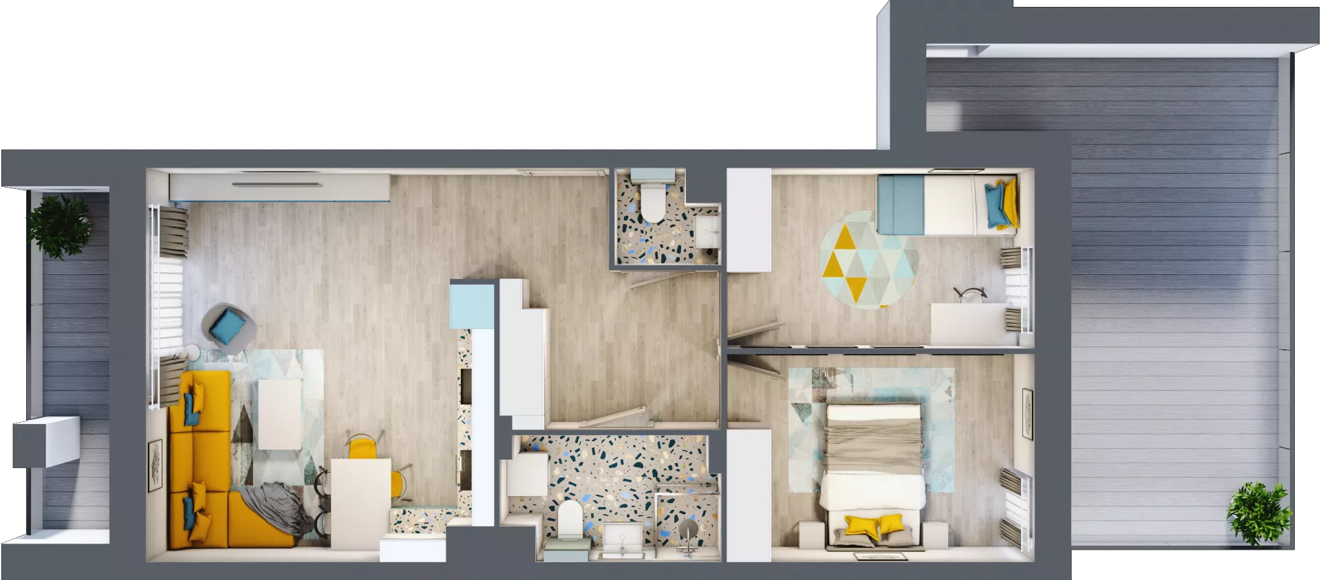 3 pokoje, mieszkanie 60,27 m², piętro 1, oferta nr 1, Apart Warszawska, Białystok, Piasta II, ul. Warszawska/ Piastowska