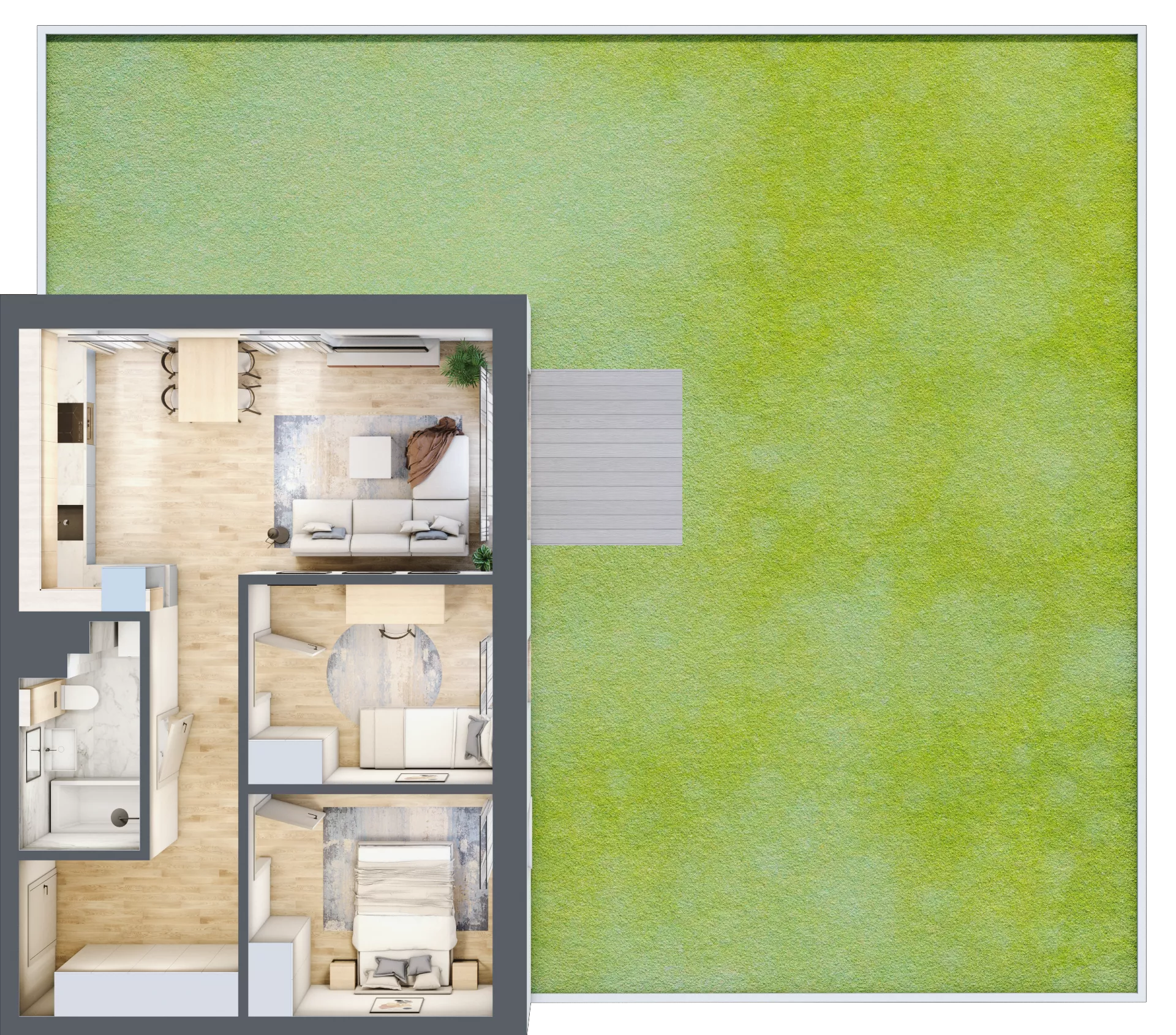 3 pokoje, mieszkanie 56,88 m², parter, oferta nr D6, Enklawa Natury, Łódź, Polesie, Lublinek-Pienista, ul. Pienista 80
