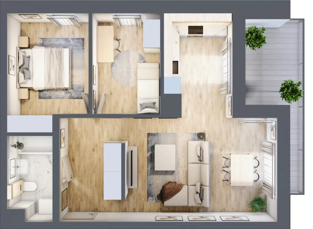 3 pokoje, mieszkanie 61,96 m², piętro 1, oferta nr D50, Enklawa Natury, Łódź, Polesie, Lublinek-Pienista, ul. Pienista 80