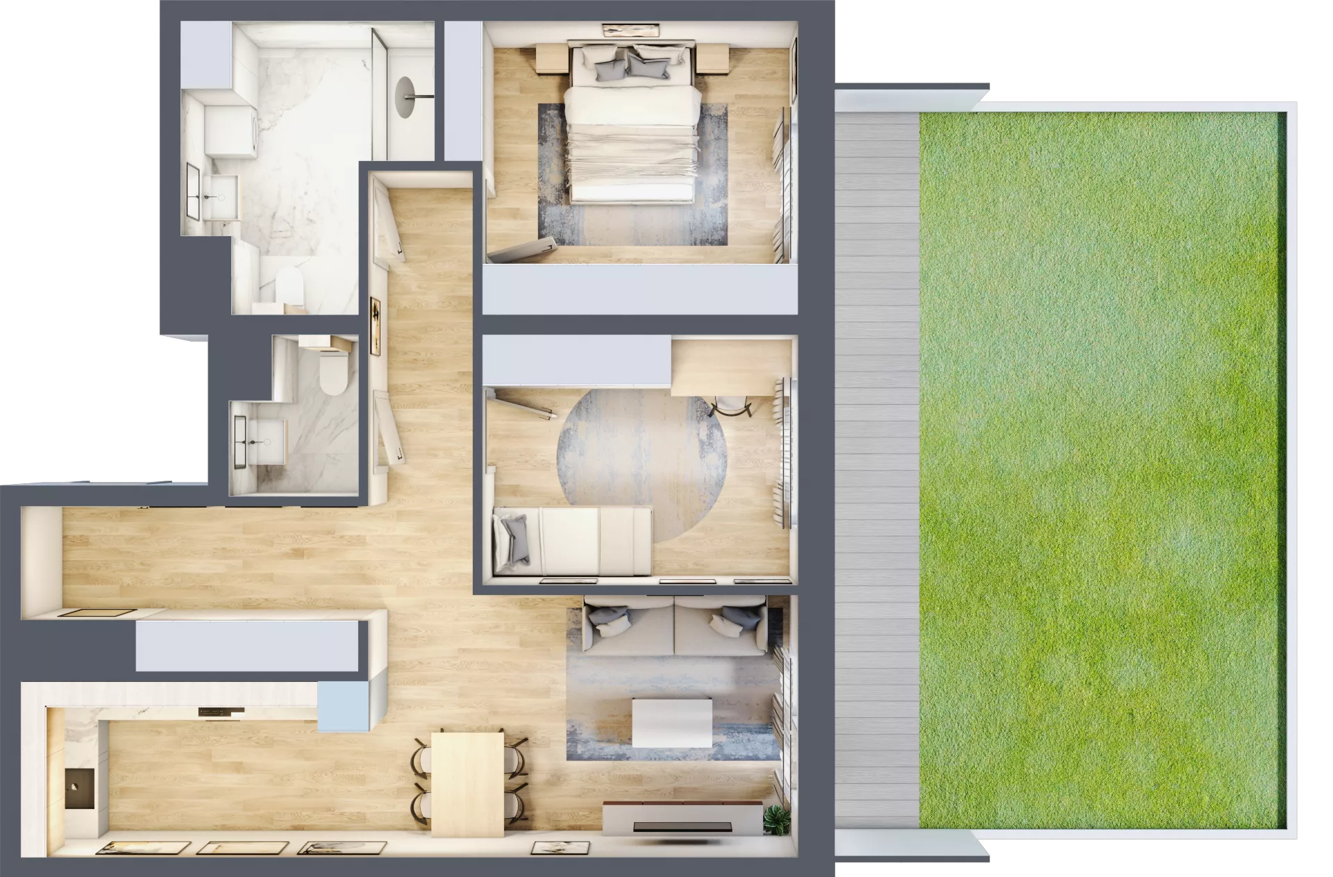 3 pokoje, mieszkanie 72,13 m², parter, oferta nr B/29, Dworzysko Park, Rzeszów, Przybyszówka, ul. Technologiczna