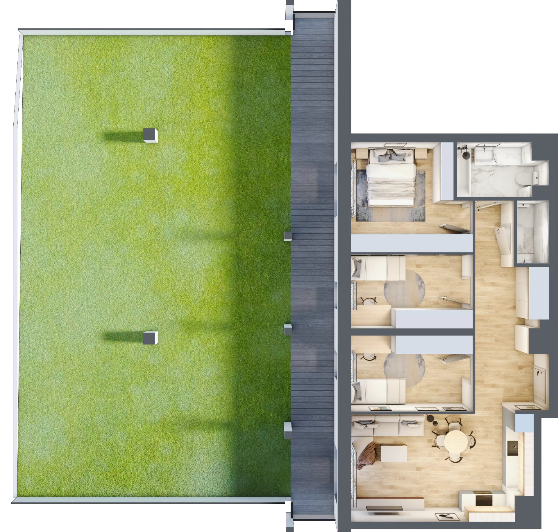4 pokoje, mieszkanie 71,53 m², piętro 1, oferta nr D/13, Dworzysko Park, Rzeszów, Przybyszówka, ul. Technologiczna
