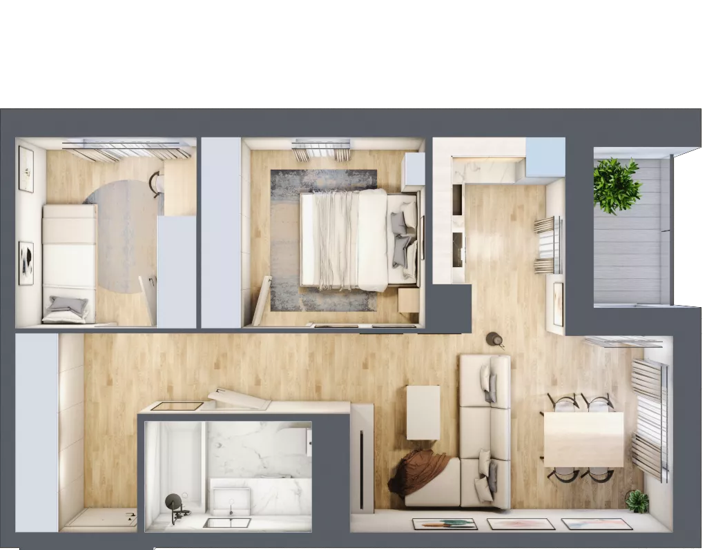 3 pokoje, mieszkanie 51,87 m², piętro 10, oferta nr D/83, Dworzysko Park, Rzeszów, Przybyszówka, ul. Technologiczna