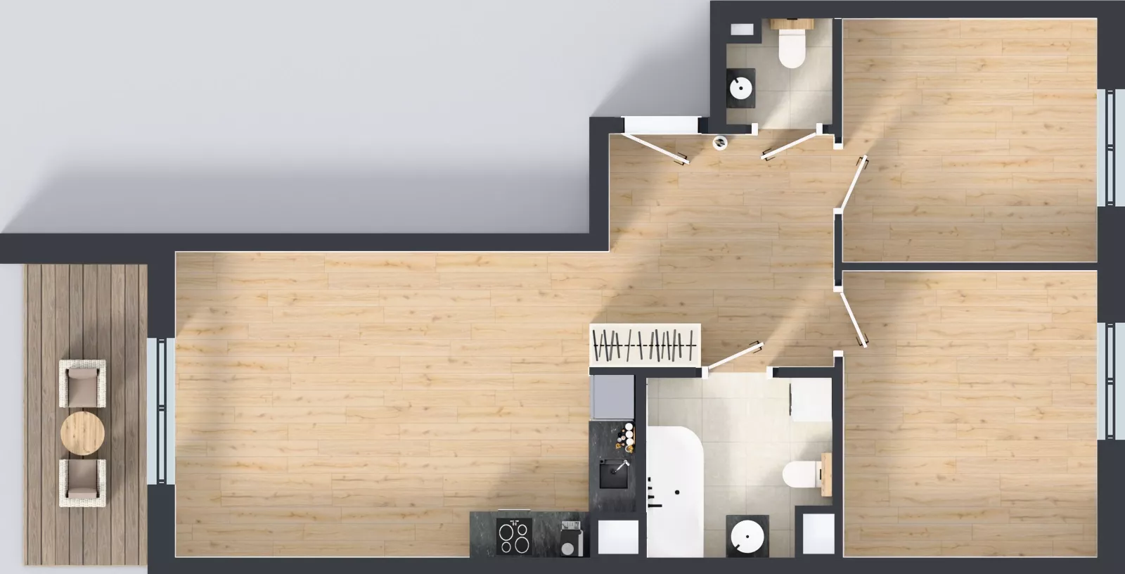 3 pokoje, mieszkanie 68,14 m², piętro 4, oferta nr D/19, Kusocińskiego budynek B, Gdańsk, Piecki-Migowo, Morena, ul. Kusocińskiego