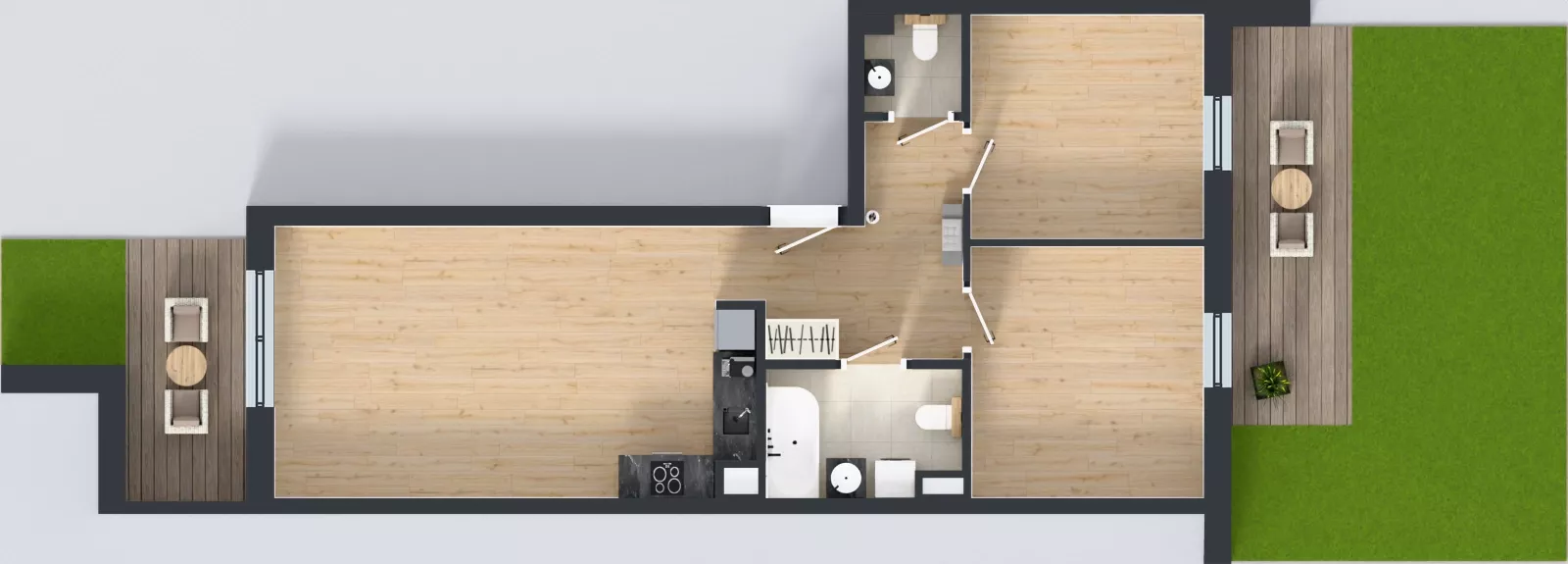 3 pokoje, mieszkanie 67,84 m², parter, oferta nr E/46, Kusocińskiego budynek B, Gdańsk, Piecki-Migowo, Morena, ul. Kusocińskiego