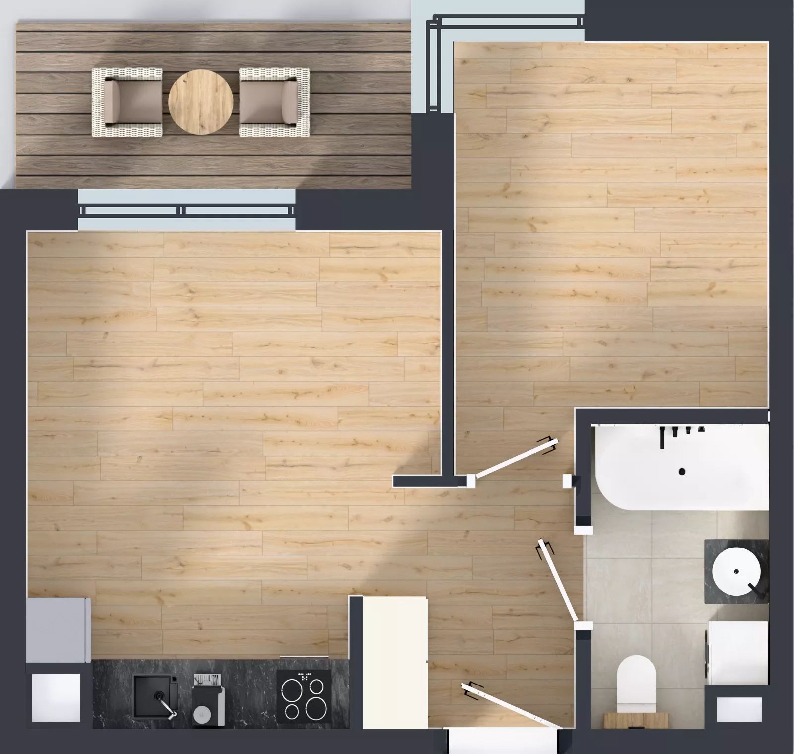 2 pokoje, mieszkanie 34,37 m², piętro 9, oferta nr F/170, Kusocińskiego budynek B, Gdańsk, Piecki-Migowo, Morena, ul. Kusocińskiego