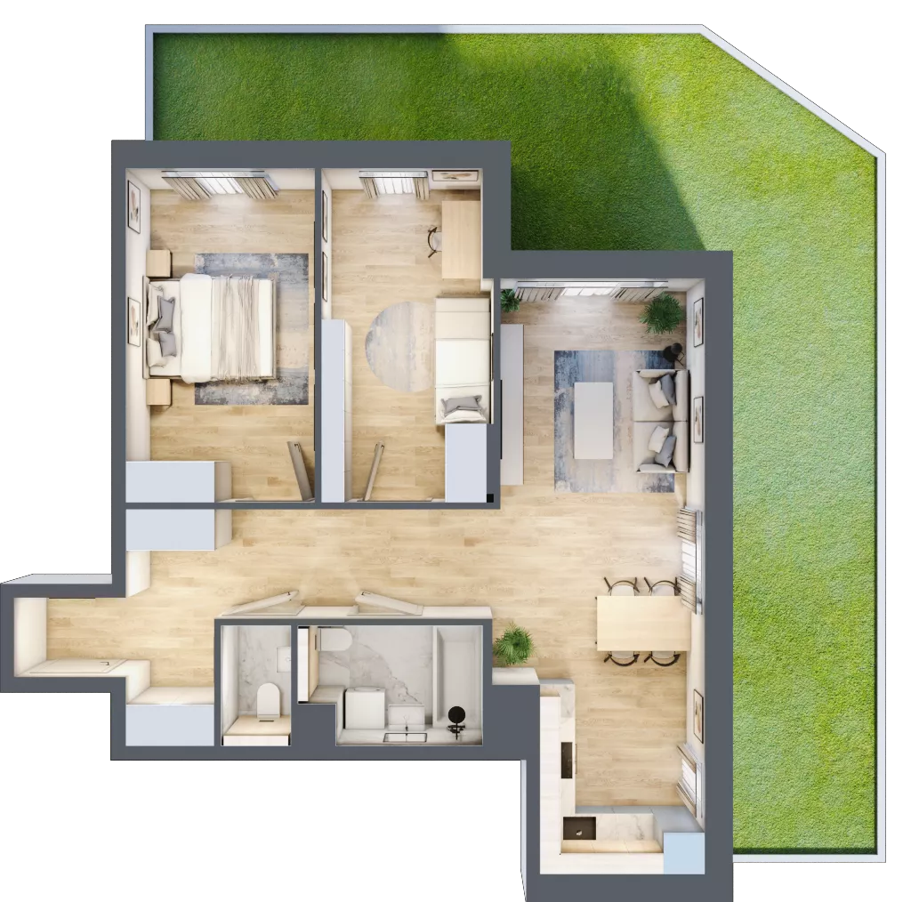 3 pokoje, mieszkanie 69,13 m², parter, oferta nr A/2, Impuls Marywilska, Warszawa, Białołęka, Żerań, ul. Marywilska 73