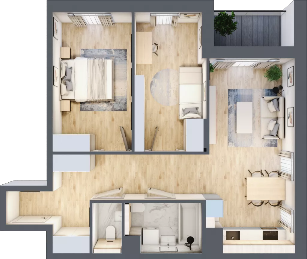 3 pokoje, mieszkanie 64,69 m², piętro 1, oferta nr A/18, Impuls Marywilska, Warszawa, Białołęka, Żerań, ul. Marywilska 73