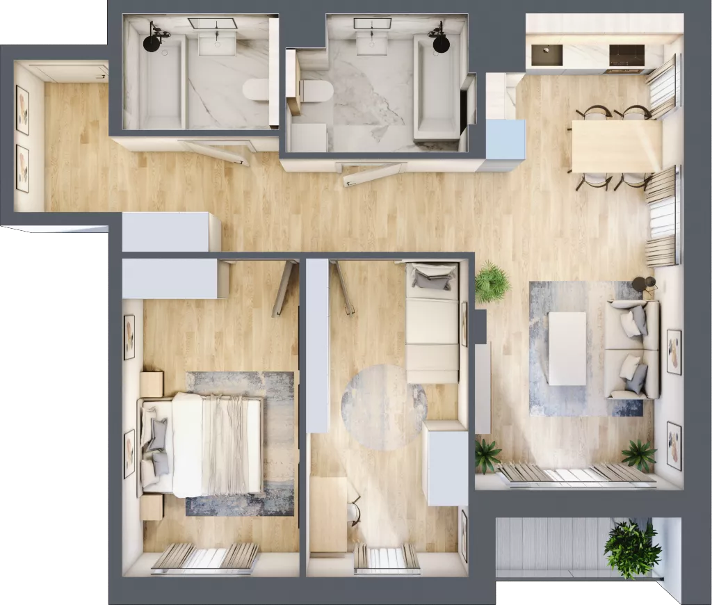 3 pokoje, mieszkanie 67,52 m², piętro 1, oferta nr A/19, Impuls Marywilska, Warszawa, Białołęka, Żerań, ul. Marywilska 73