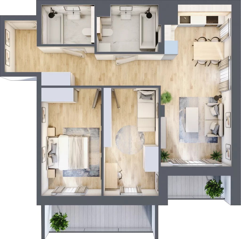 3 pokoje, mieszkanie 67,52 m², piętro 2, oferta nr A/30, Impuls Marywilska, Warszawa, Białołęka, Żerań, ul. Marywilska 73