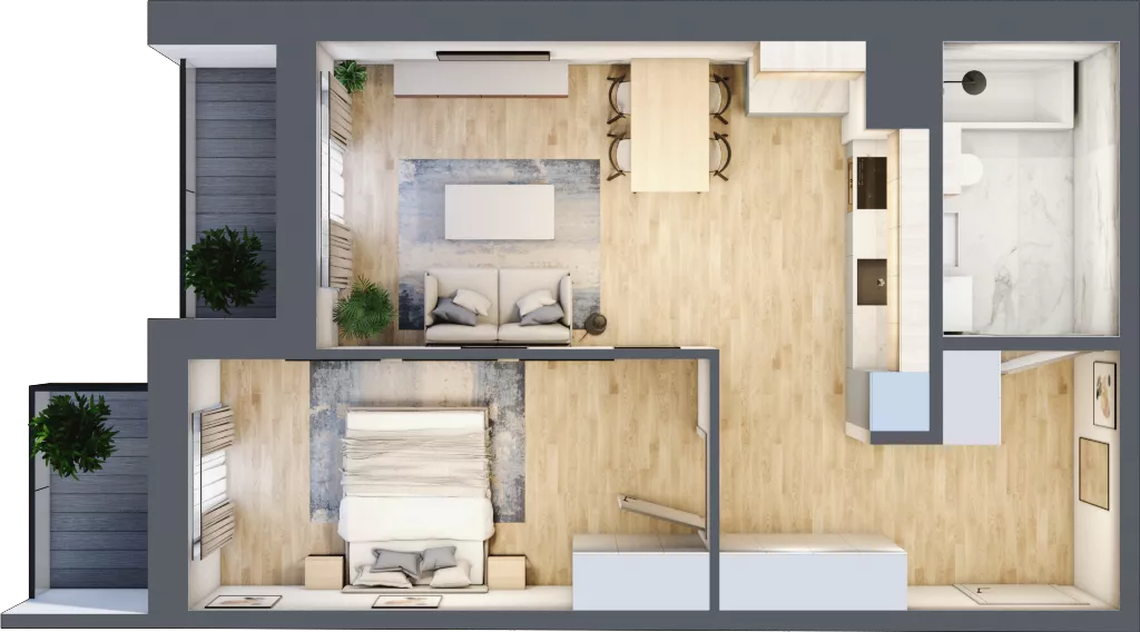 2 pokoje, mieszkanie 48,75 m², piętro 3, oferta nr A/35, Impuls Marywilska, Warszawa, Białołęka, Żerań, ul. Marywilska 73