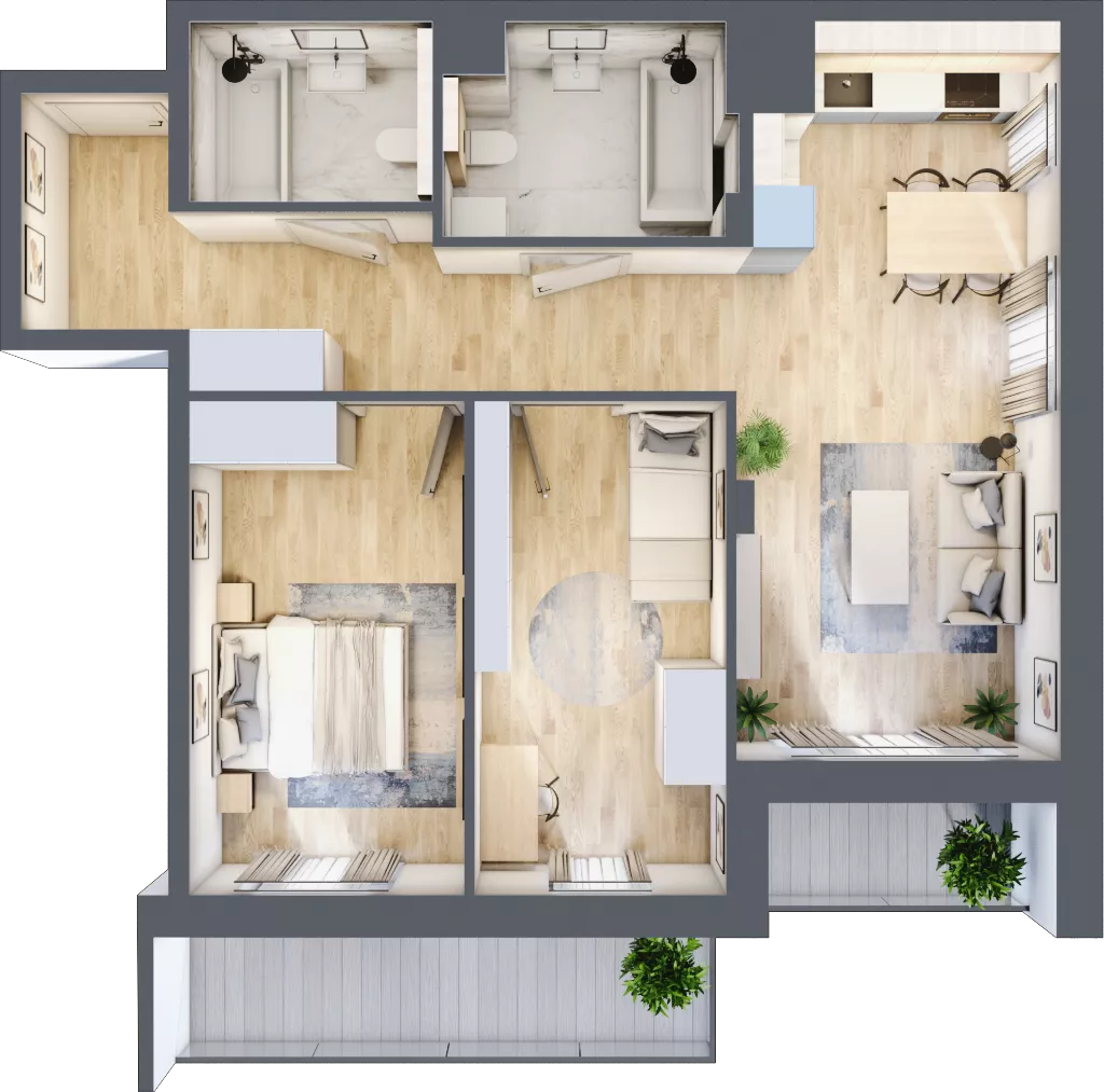 3 pokoje, mieszkanie 67,52 m², piętro 3, oferta nr A/41, Impuls Marywilska, Warszawa, Białołęka, Żerań, ul. Marywilska 73