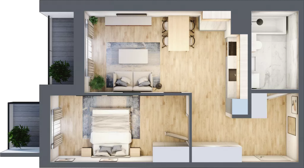 2 pokoje, mieszkanie 48,75 m², piętro 4, oferta nr A/46, Impuls Marywilska, Warszawa, Białołęka, Żerań, ul. Marywilska 73