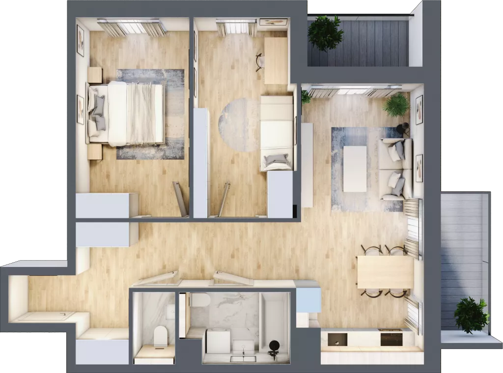 3 pokoje, mieszkanie 64,69 m², piętro 4, oferta nr A/51, Impuls Marywilska, Warszawa, Białołęka, Żerań, ul. Marywilska 73