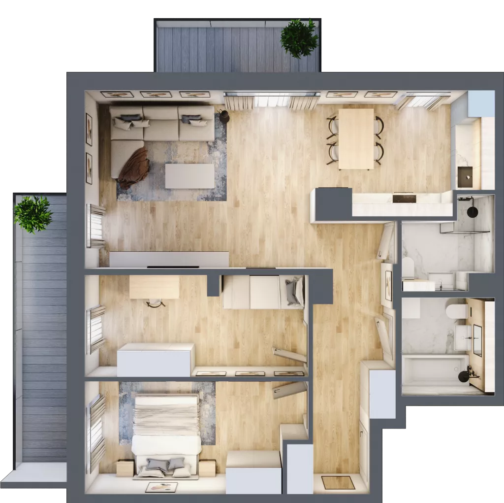 4 pokoje, mieszkanie 74,09 m², piętro 2, oferta nr B/87, Impuls Marywilska, Warszawa, Białołęka, Żerań, ul. Marywilska 73