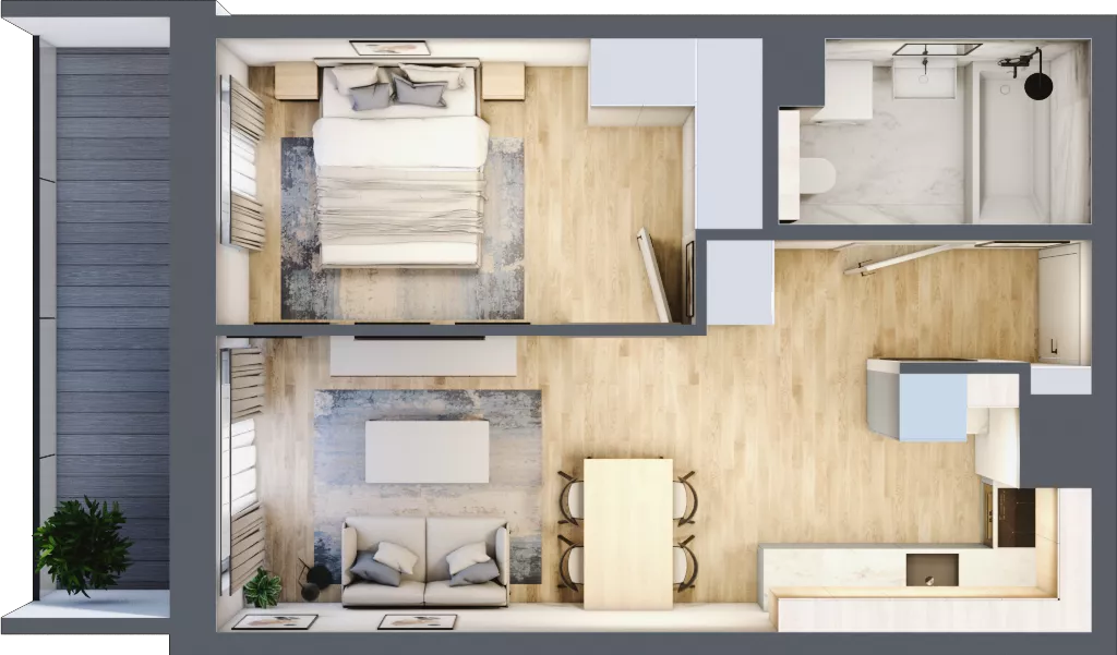 2 pokoje, mieszkanie 39,03 m², piętro 5, oferta nr B/115, Impuls Marywilska, Warszawa, Białołęka, Żerań, ul. Marywilska 73